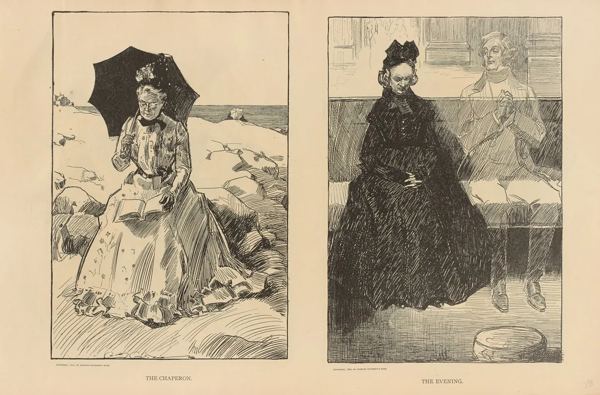 The Chaperon The Evening Wall Art by Charles Dana Gibson - High-Resolution Digital Print