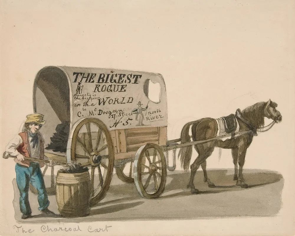 The Charcoal Cart Wall Art by Nicolino Calyo - High-Resolution Digital Print