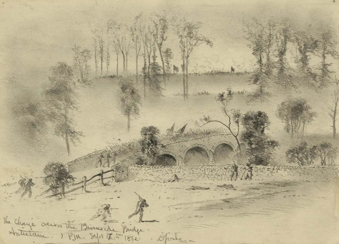 The Charge Across The Burnside Bridge Antietam