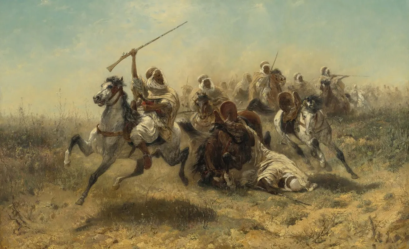 The Charge Wall Art by Adolf Schreyer - High-Resolution Digital Print