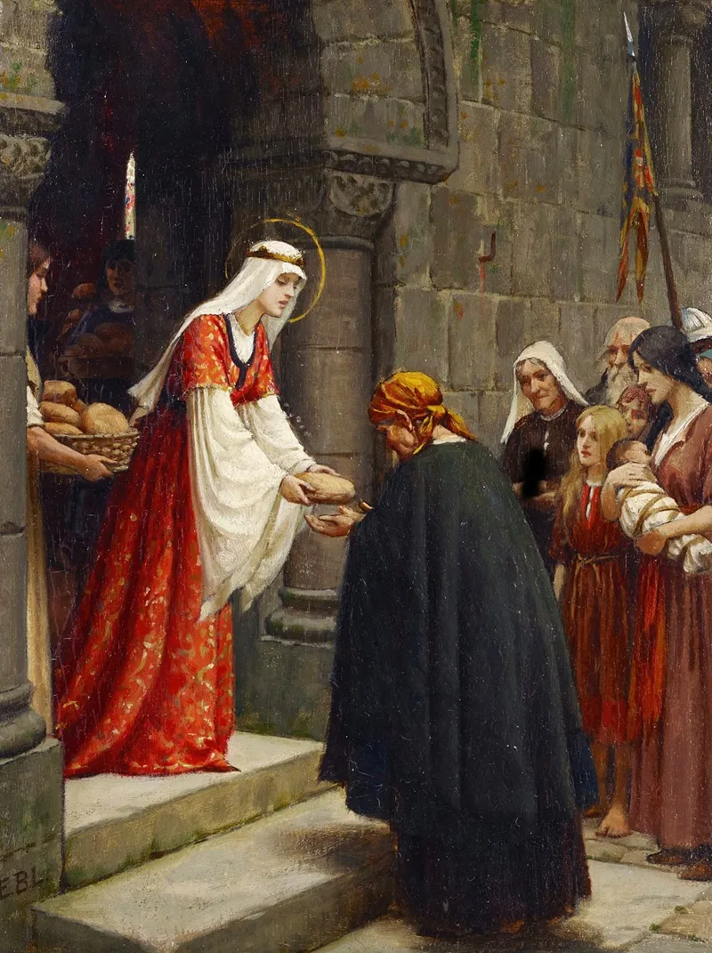 The Charity Of Saint Elizabeth Of Hungary Wall Art by Edmund Blair Leighton - High-Resolution Digital Print