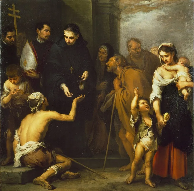 The Charity Of Saint Thomas Of Villanueva Wall Art by Bartolomé Estebán Murillo - High-Resolution Digital Print