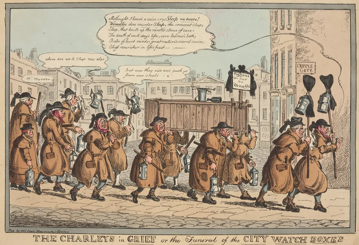 The Charleys In Grief Or The Funeral Of The City Watch Boxes