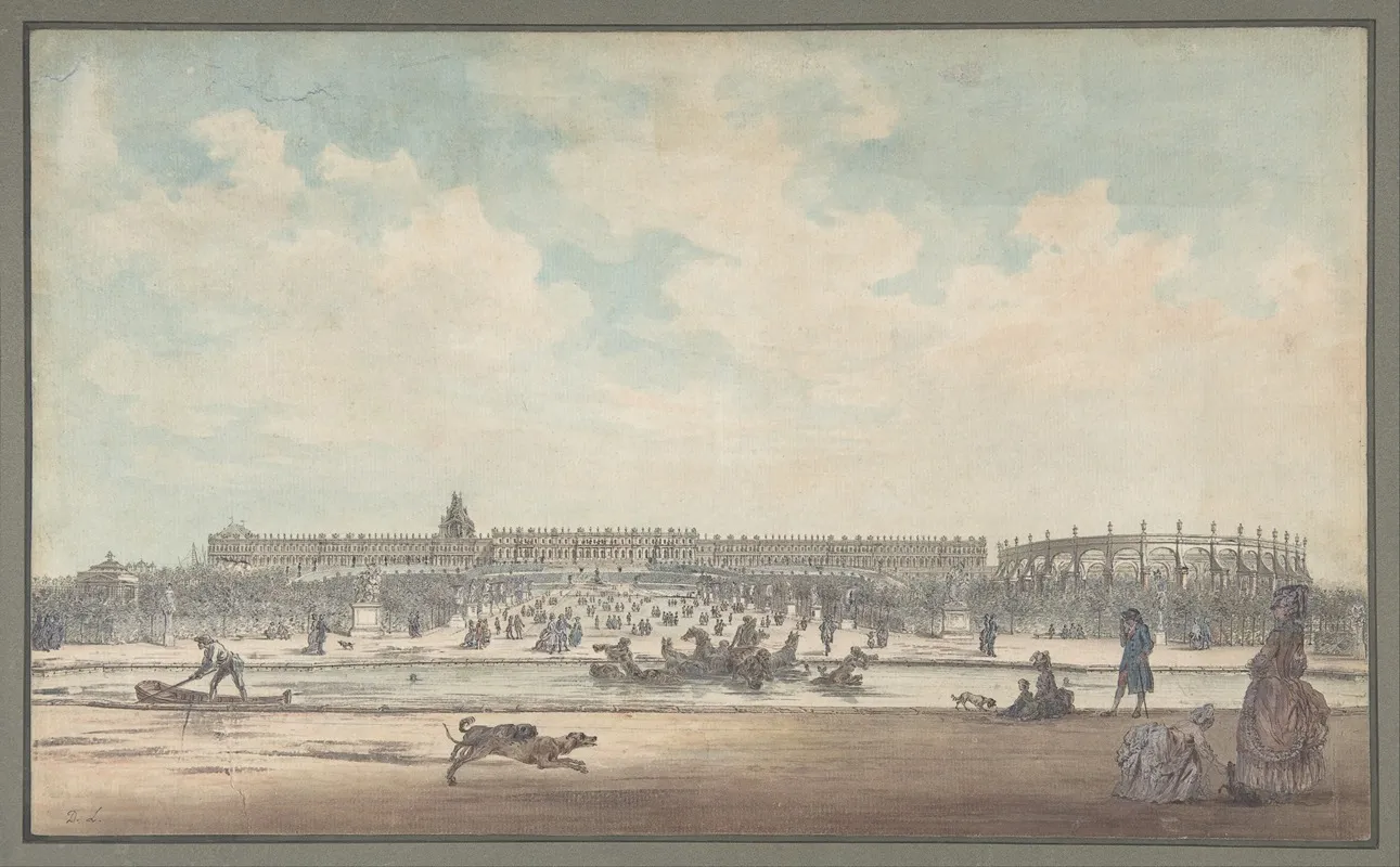 The Chateau De Versailles Seen From The Gardens Wall Art by Louis Nicolas de Lespinasse - High-Resolution Digital Print