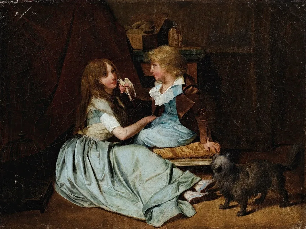 The Cherished Dove Wall Art by Louis-Léopold Boilly - High-Resolution Digital Print