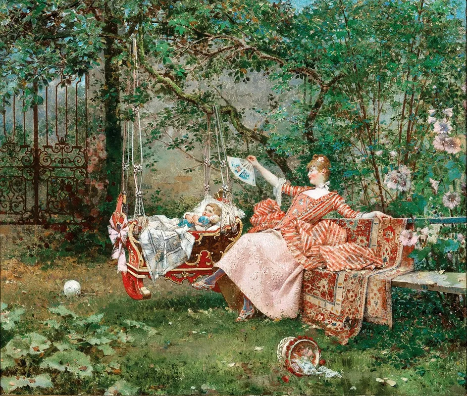 The Child Falls Asleep Wall Art by Edouard Toudouze - High-Resolution Digital Print