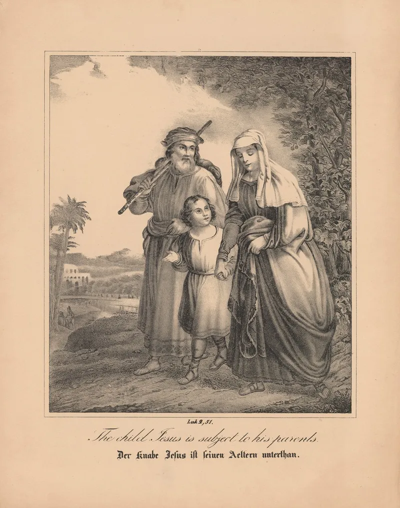 The Child Jesus Is Subject To His Parent Wall Art by Johann Baptist Sonderland - High-Resolution Digital Print