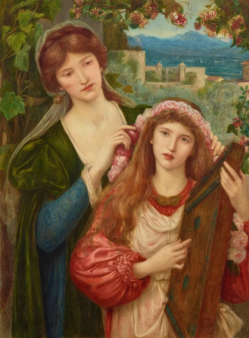 The Childhood Of Saint Cecily Wall Art by Marie Spartali Stillman - High-Resolution Digital Print
