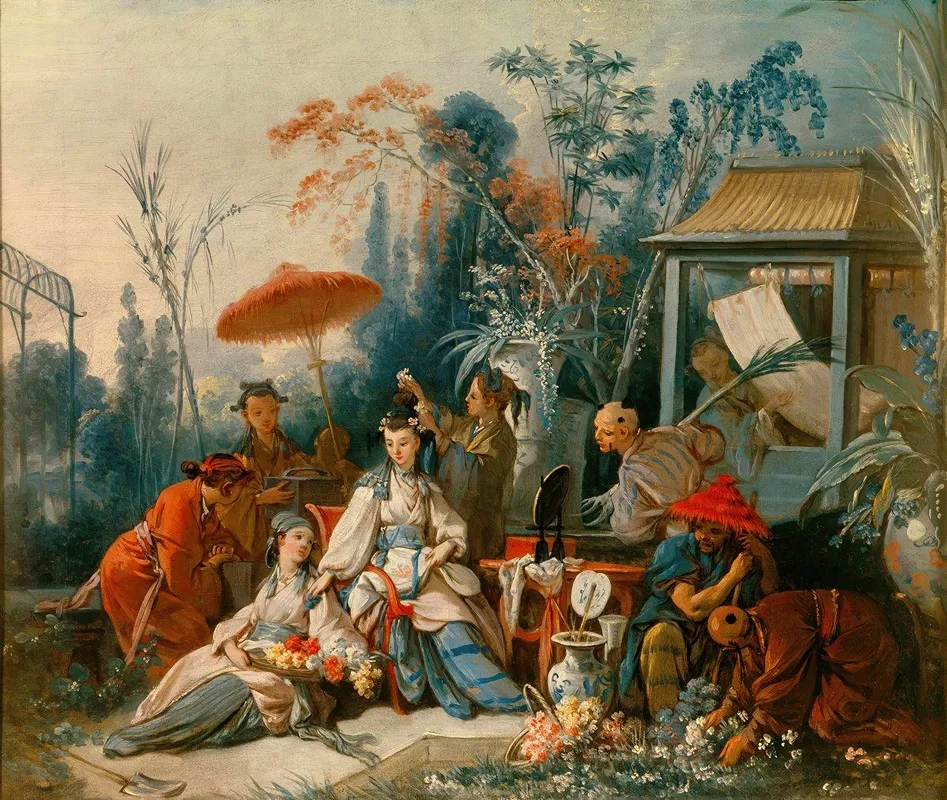 The Chinese Garden Wall Art by François Boucher - High-Resolution Digital Print