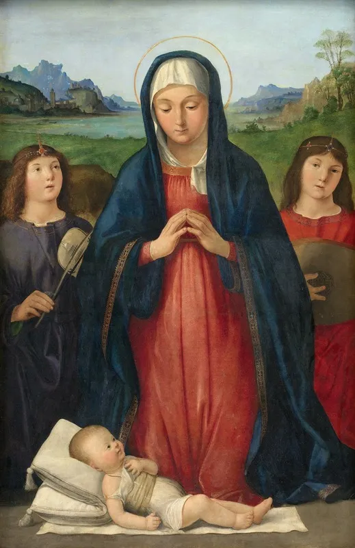 The Christ Child Worshipped By Mary Wall Art by Antonio Solario - High-Resolution Digital Print
