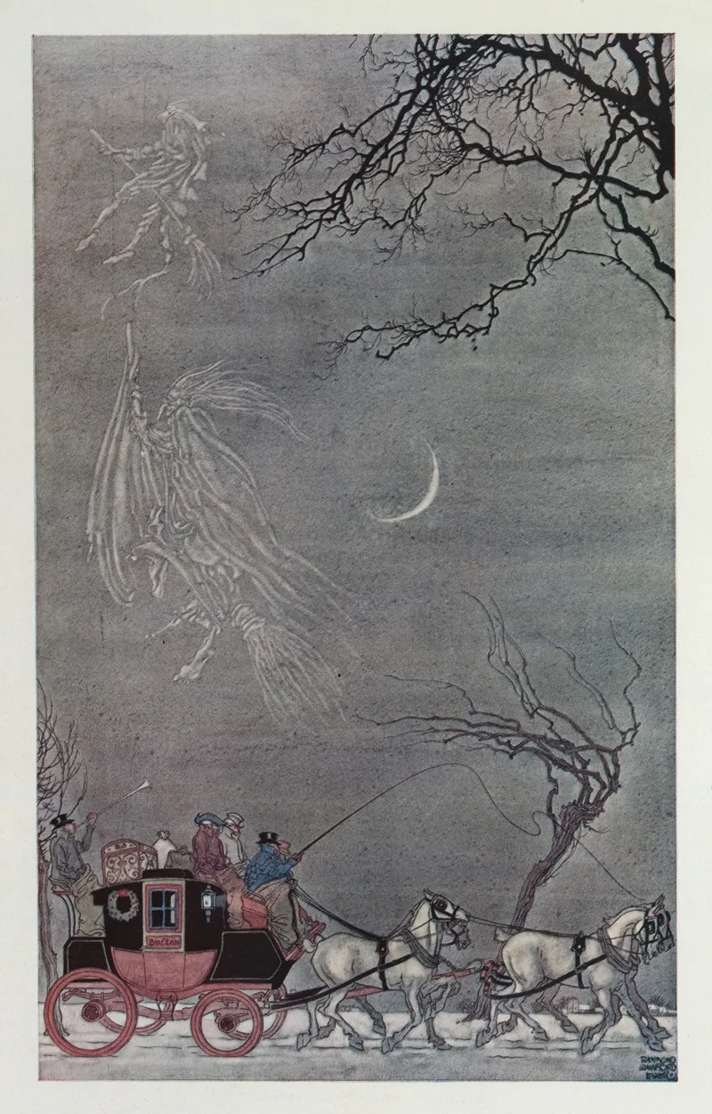 The Christmas Coach Wall Art by Raymond Crawford Ewer - High-Resolution Digital Print
