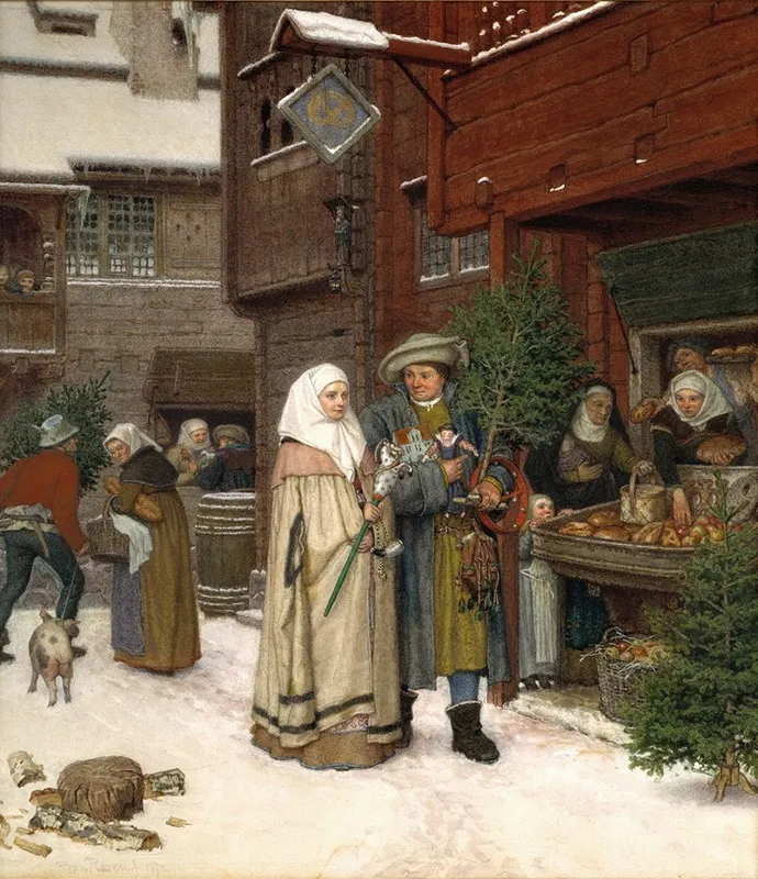 The Christmas Fair Wall Art by Georg Von Rosen - High-Resolution Digital Print