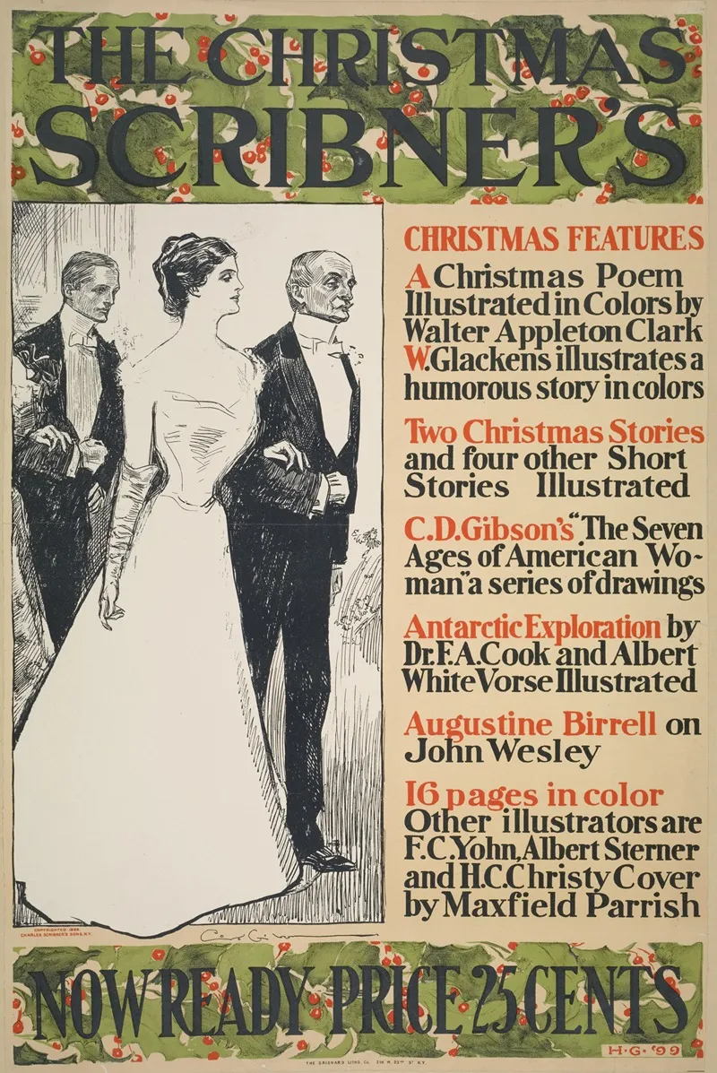 The Christmas Scribners Wall Art by Charles Dana Gibson - High-Resolution Digital Print