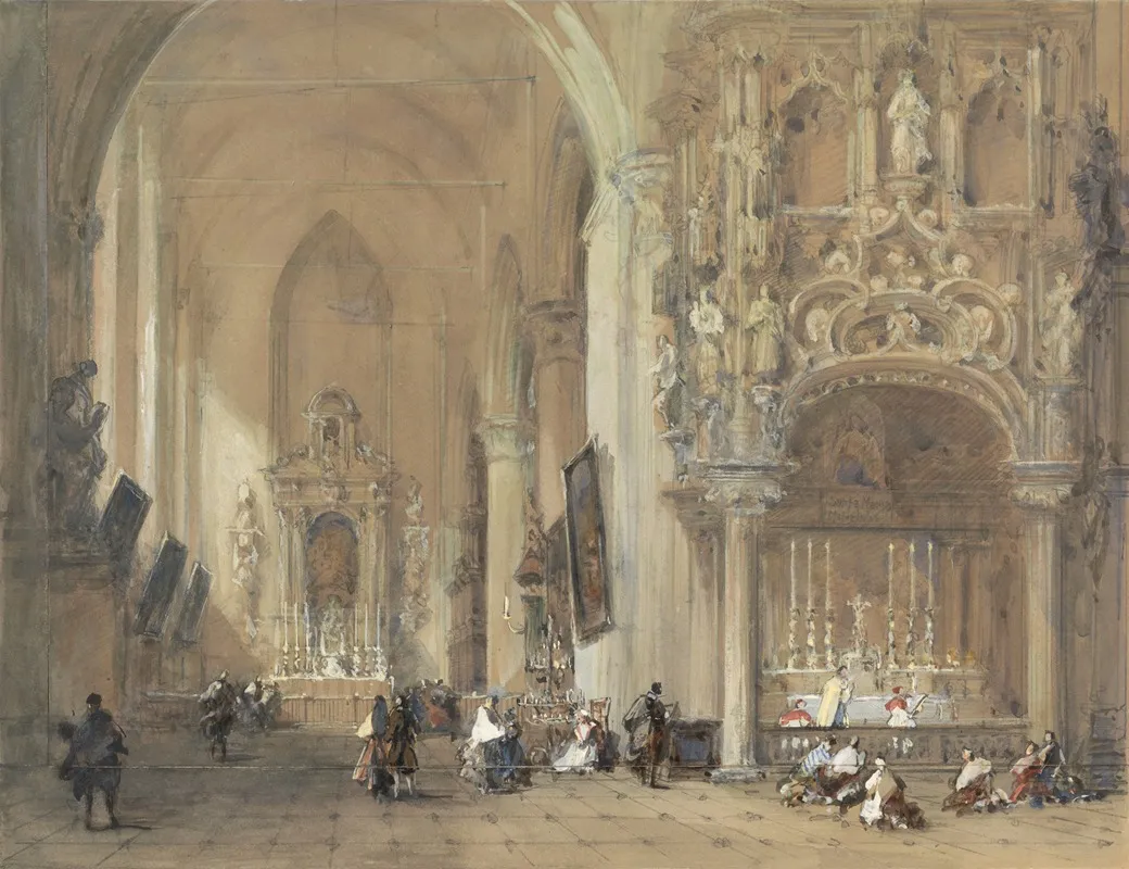 The Church At Dixmude West Flanders Wall Art by David Roberts - High-Resolution Digital Print