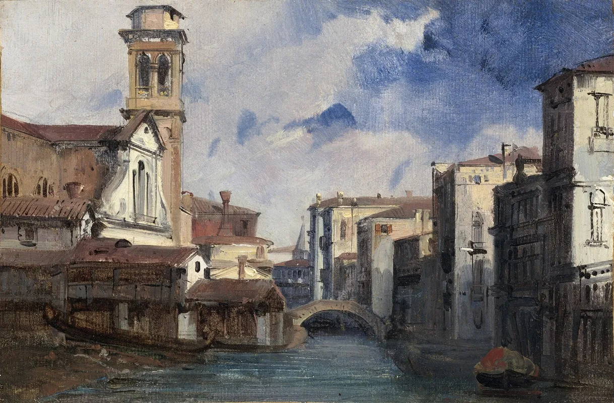 The Church Of San Trovaso Venice Wall Art by Jules-Romain Joyant - High-Resolution Digital Print