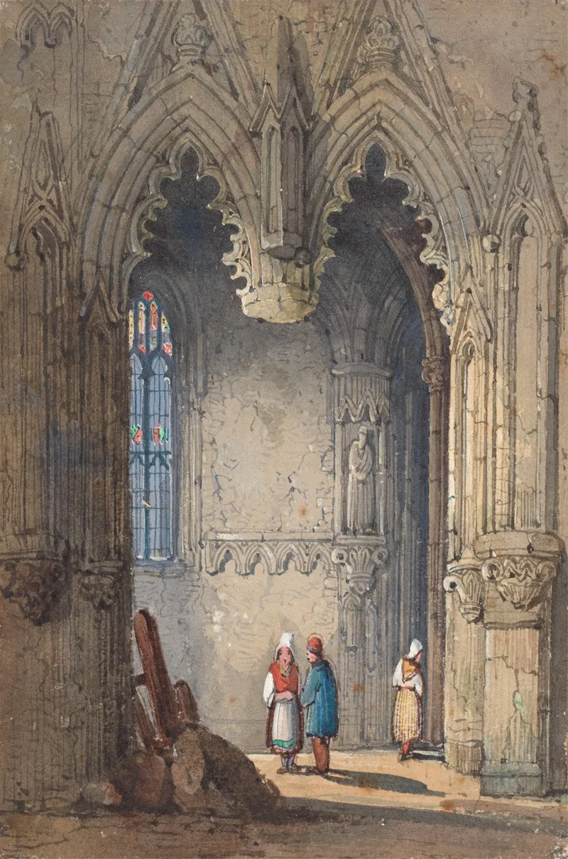 The Church Of St Laurent Rouen Wall Art by John Skinner Prout - High-Resolution Digital Print