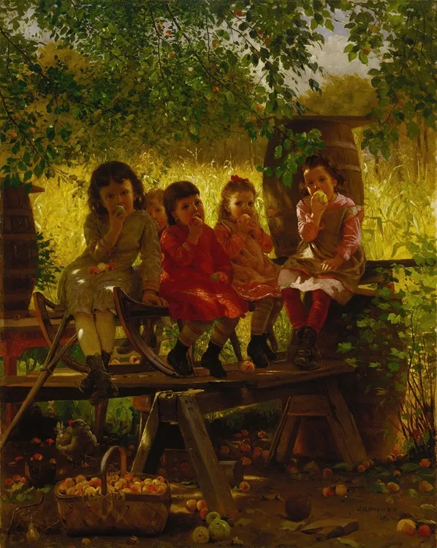 The Cider Mill Wall Art by John George Brown - Canvas Print