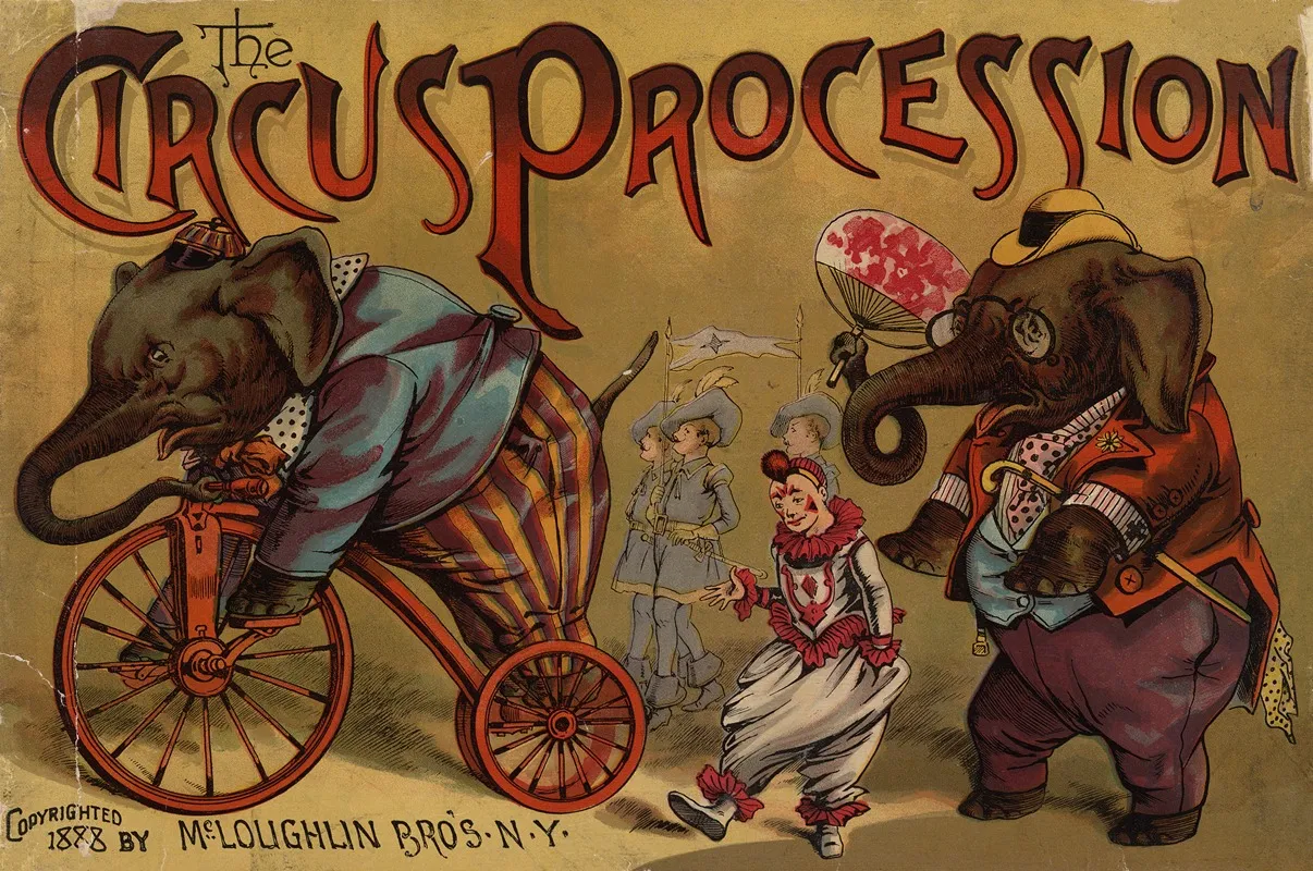 The Circus Procession Pl 01 Wall Art by McLoughlin Bros - High-Resolution Digital Print