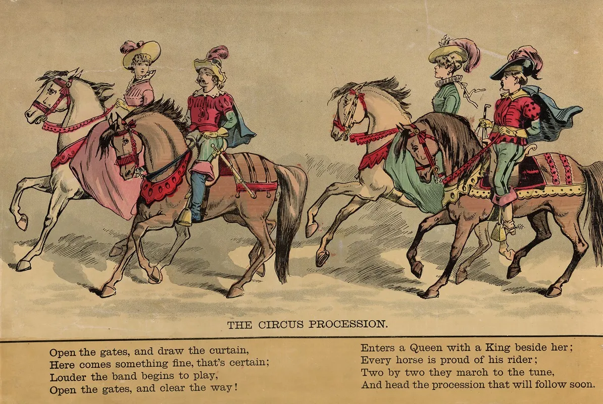 The Circus Procession Pl 02 Wall Art by McLoughlin Bros - High-Resolution Digital Print