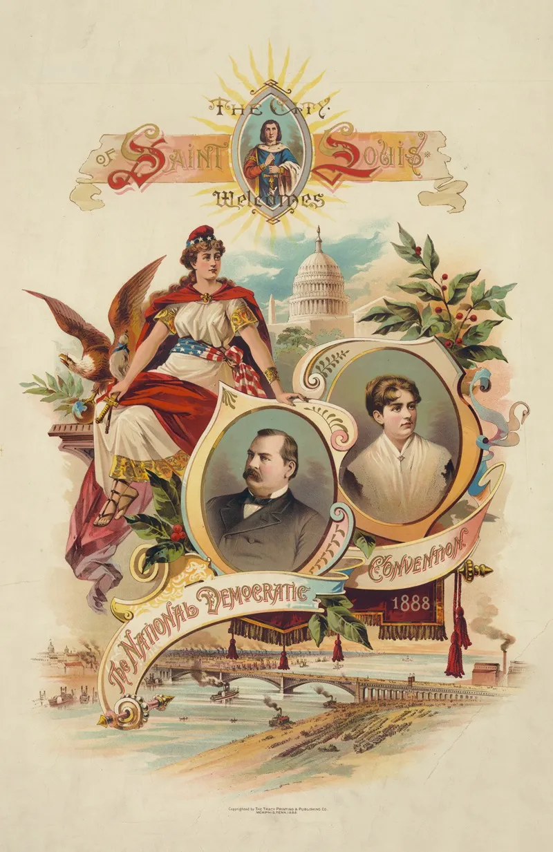 The City Of Saint Louis Welcomes The National Democratic Convention 1888 Wall Art by Tracy Printing & Publishing Co. - High-Resolution Digital Print