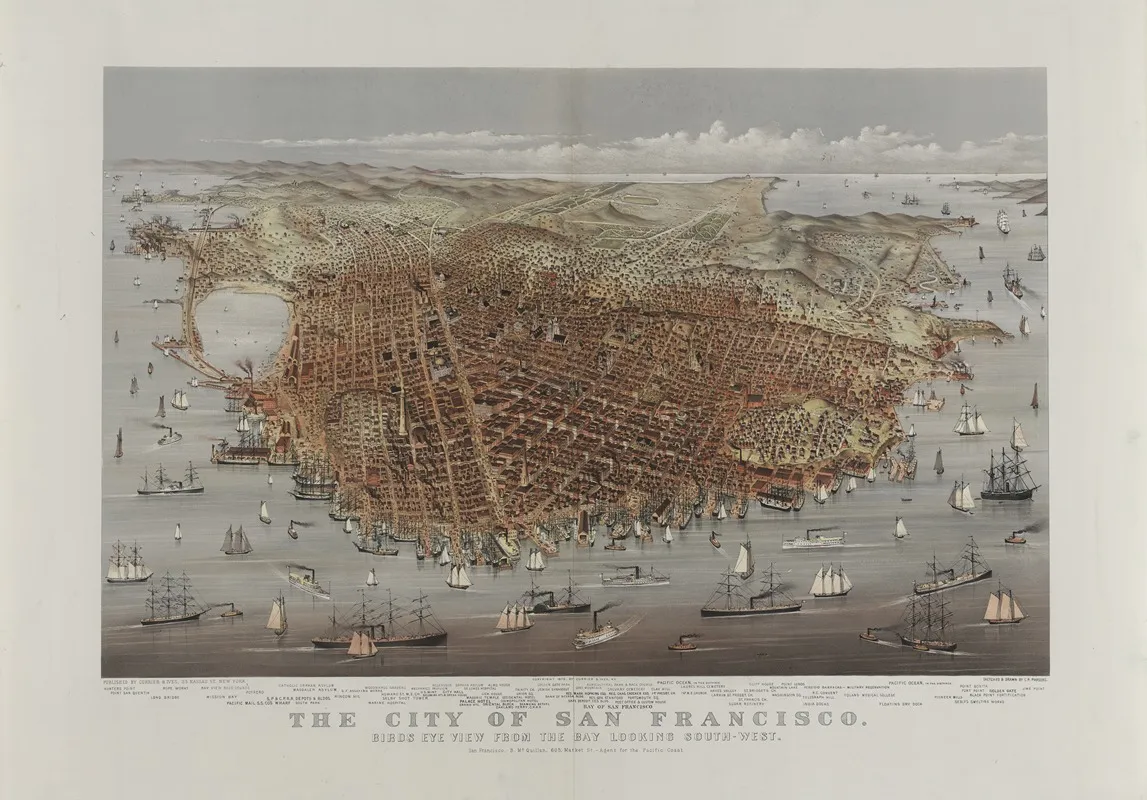 The City Of San Francisco Birds Eye View From The Bay Looking South West 2