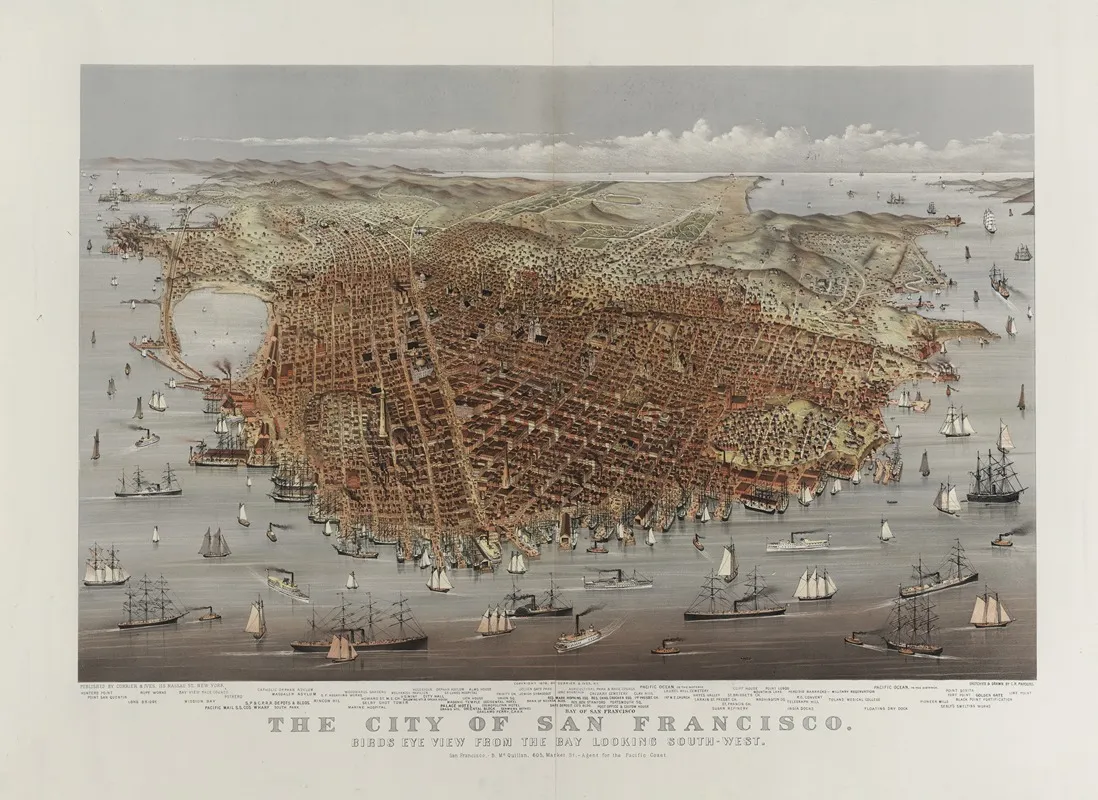 The City Of San Francisco Birds Eye View From The Bay Looking South West