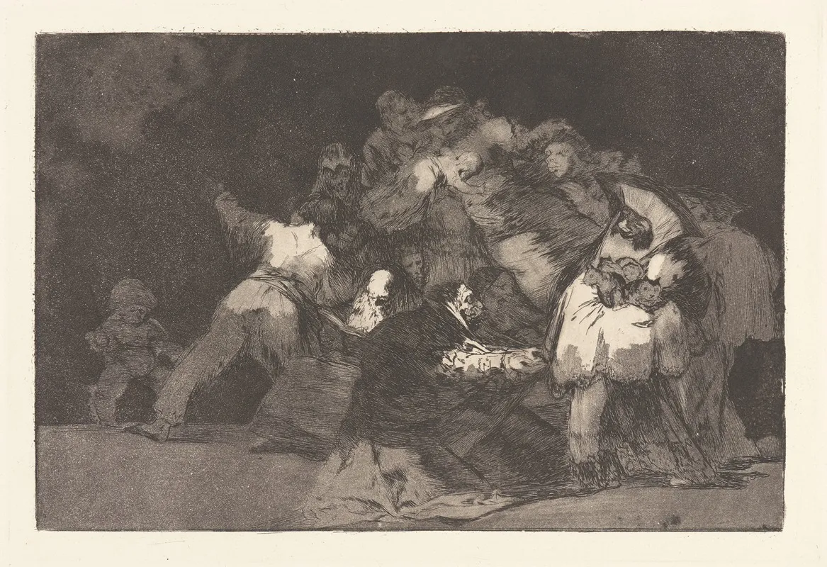 The Claws Of A Cat And The Dress Of A Devotee Similar To Vice Is Often Clothed In Virtues Habit General Folly Unas De Gato Y Habito De Beato Disparate General Wall Art by Francisco de Goya - High-Resolution Digital Print
