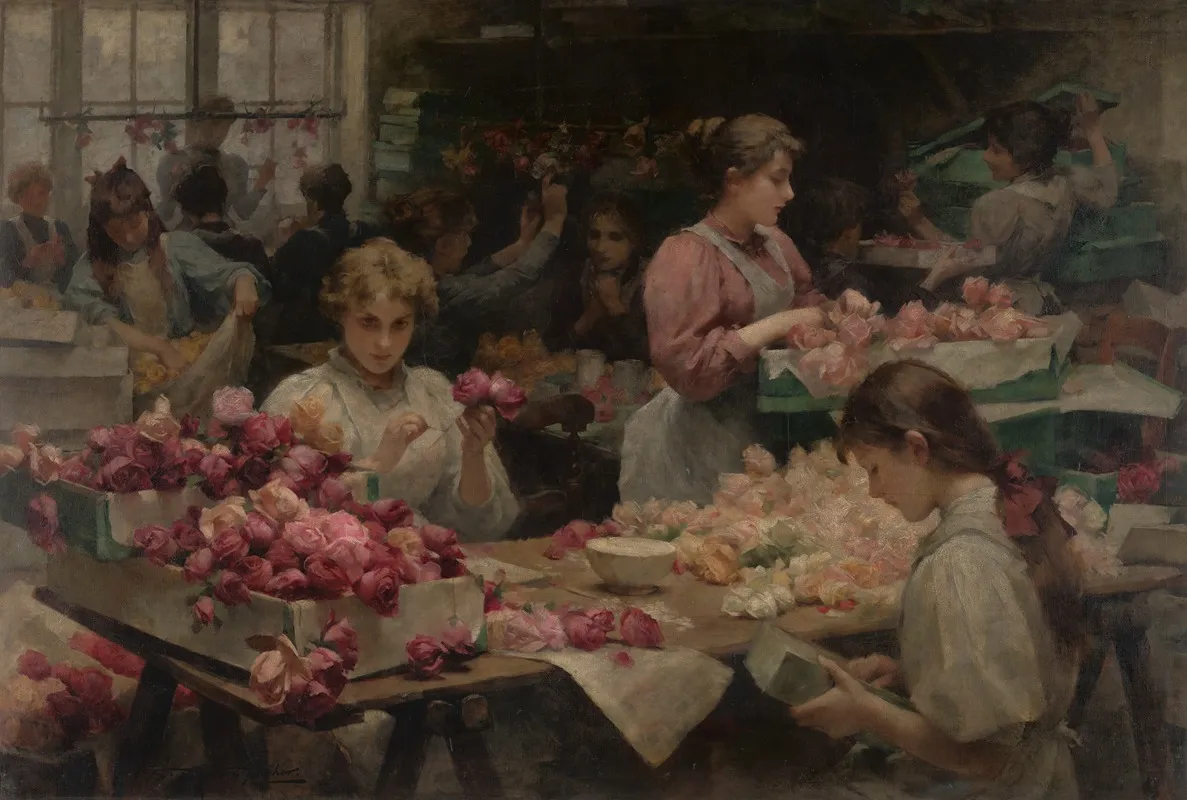 The Clerkenwell Flower Makers Wall Art by Samuel Fisher - High-Resolution Digital Print
