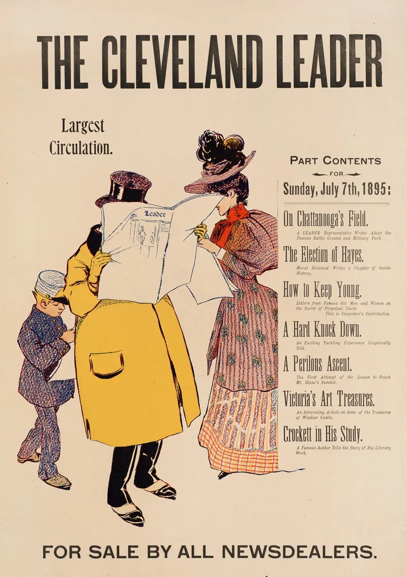 The Cleveland Leader For Sale By All Newsdealers Wall Art by Anonymous - High-Resolution Digital Print