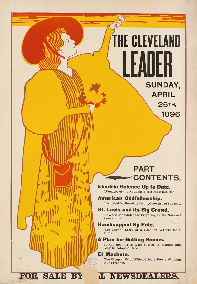 The Cleveland Leader Sunday April 26th 1896 Wall Art by Anonymous - High-Resolution Digital Print