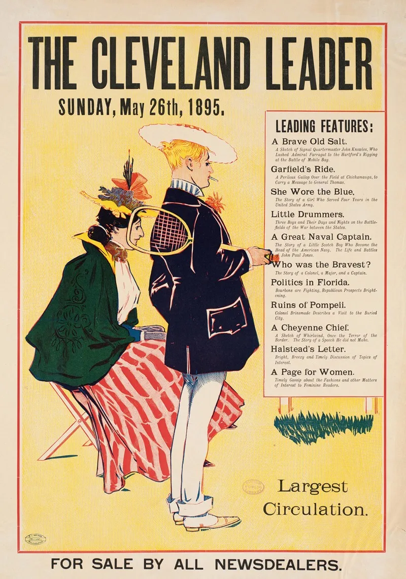 The Cleveland Leader Sunday May 26th 1895 Wall Art by George Reiter Brill - High-Resolution Digital Print