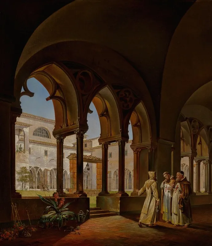 The Cloister Of Santa Maria Del Paradiso Viterbo Wall Art by Ditlev Martens - High-Resolution Digital Print