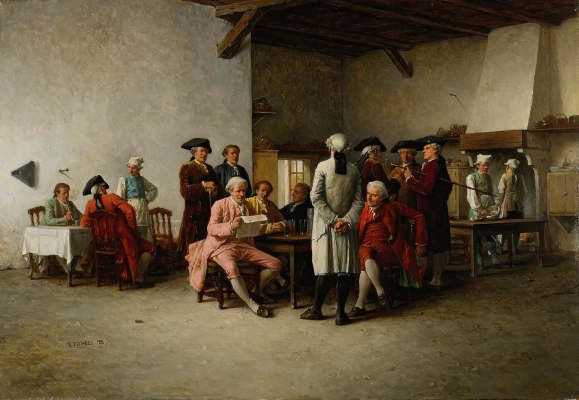 The Clubroom Wall Art by Benjamin-Eugène Fichel - High-Resolution Digital Print