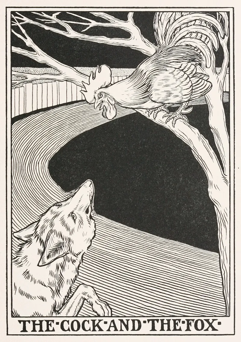 The Cock And The Fox Wall Art by Percy J. Billinghurst - High-Resolution Digital Print