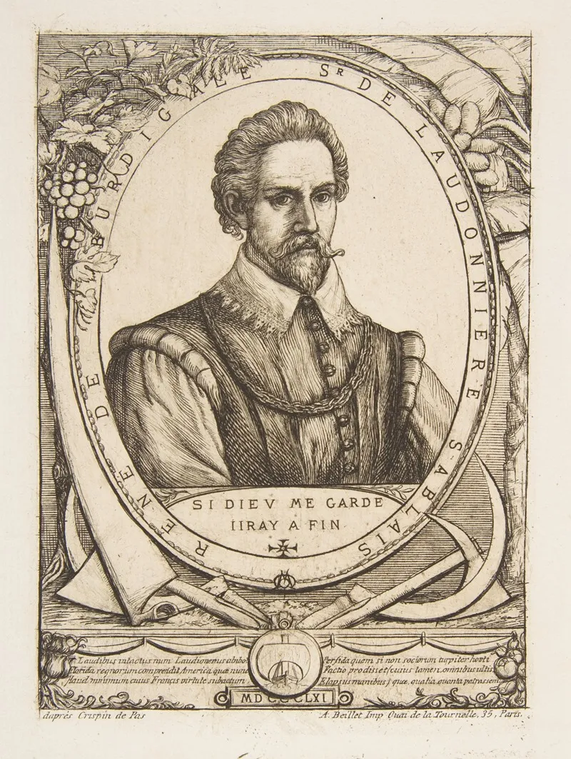 The Colonist Rene De Laudonniere Sablais After Van De Passe