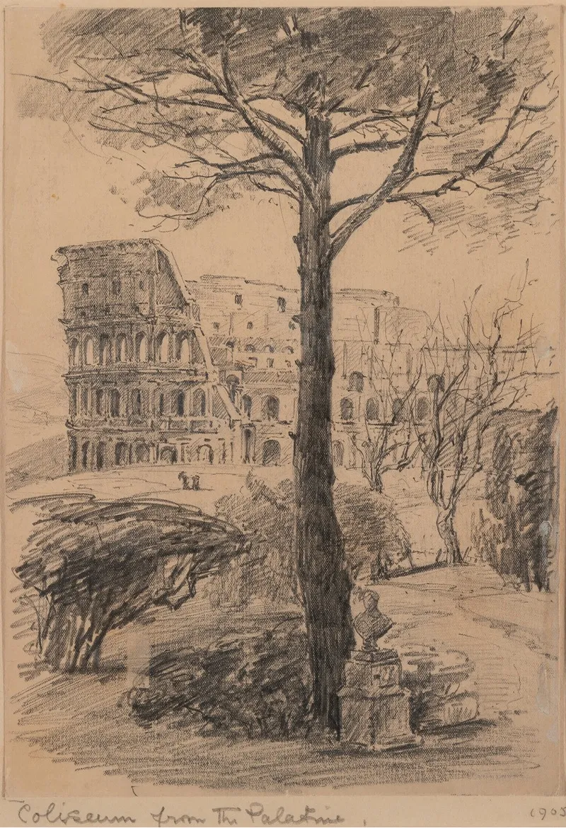 The Colosseum Seen From The Palatine Hill Rome