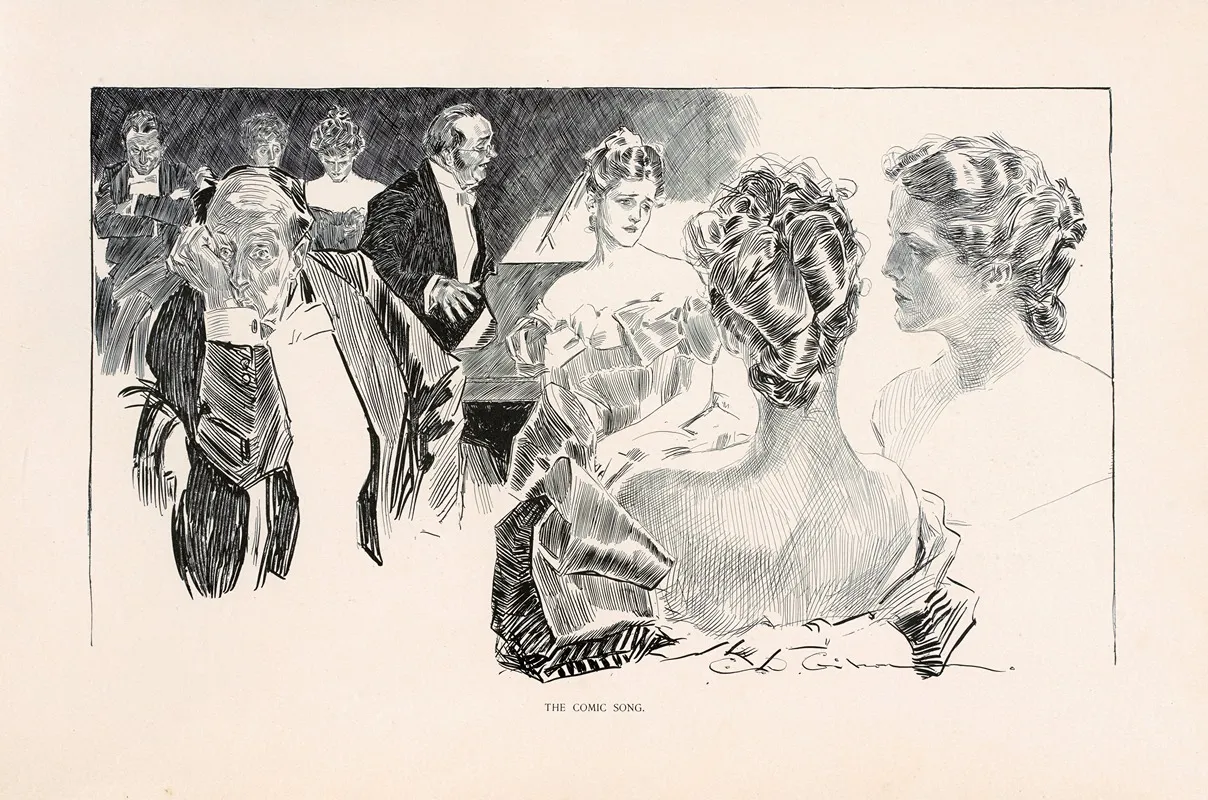 The Comic Song Wall Art by Charles Dana Gibson - High-Resolution Digital Print