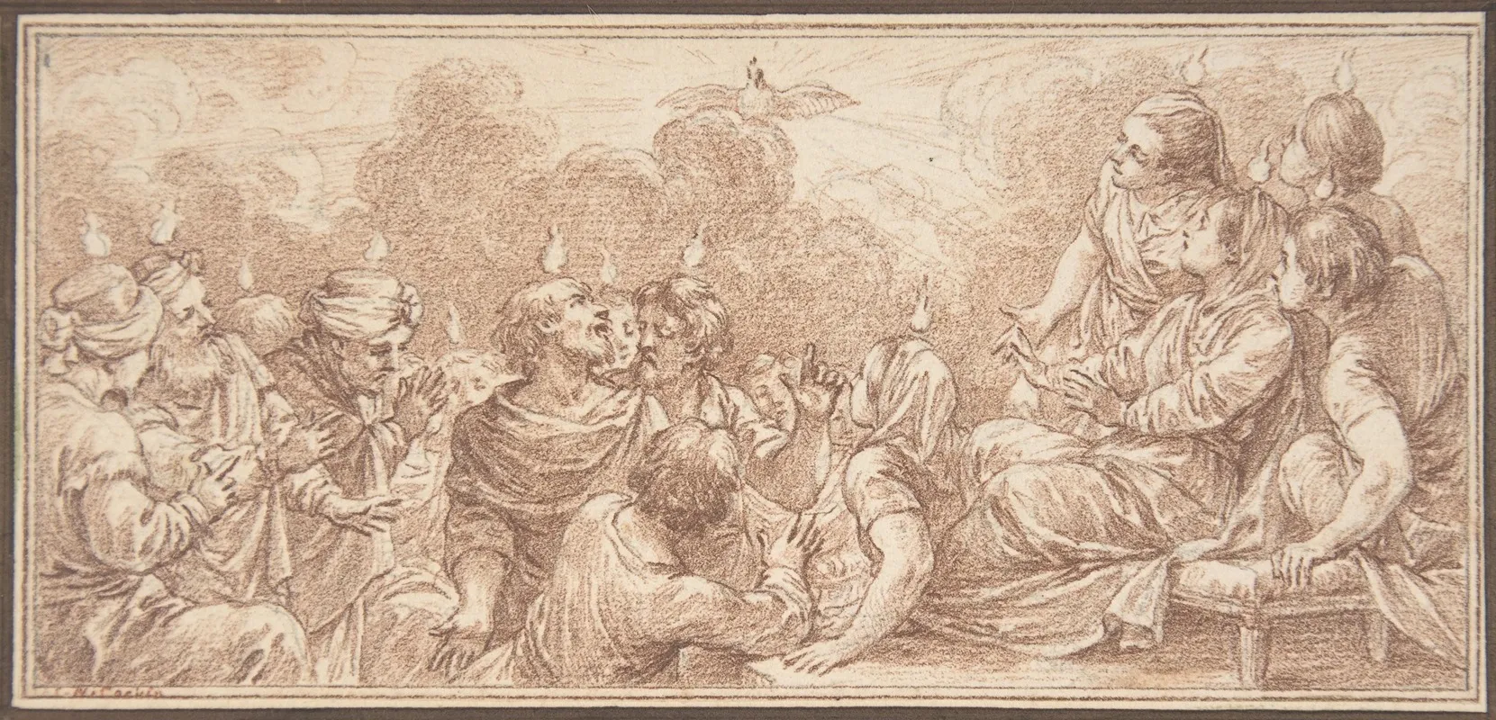 The Coming Of The Holy Spirit At Pentecost Wall Art by Charles Nicolas Cochin II - High-Resolution Digital Print
