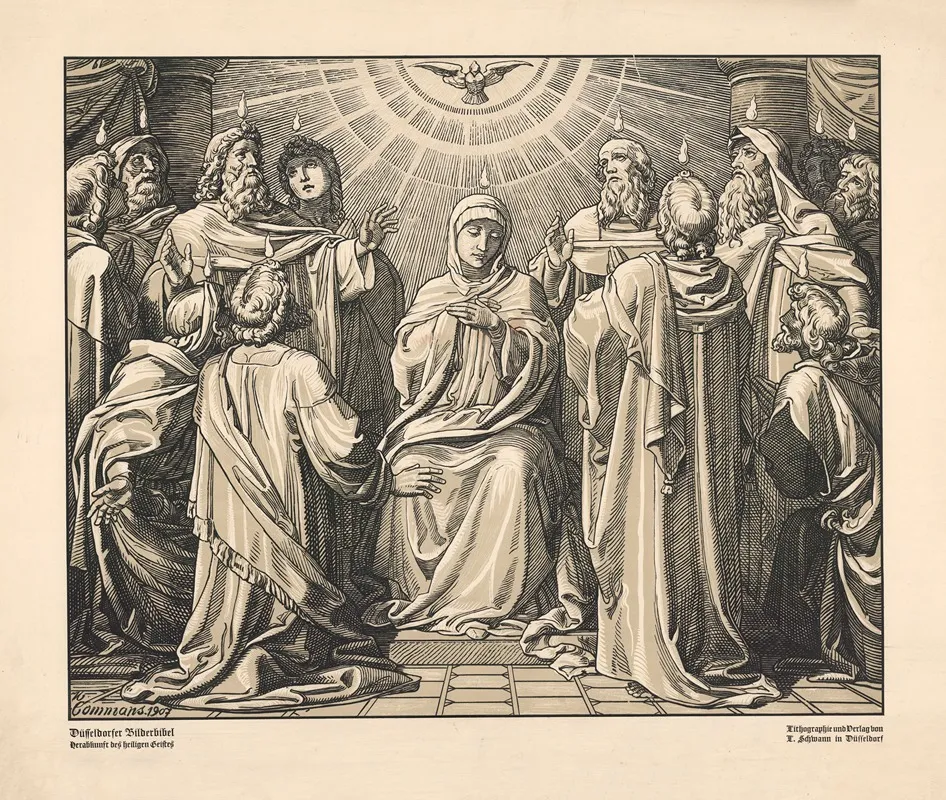 The Coming Of The Holy Spirit Wall Art by H. Commans - High-Resolution Digital Print