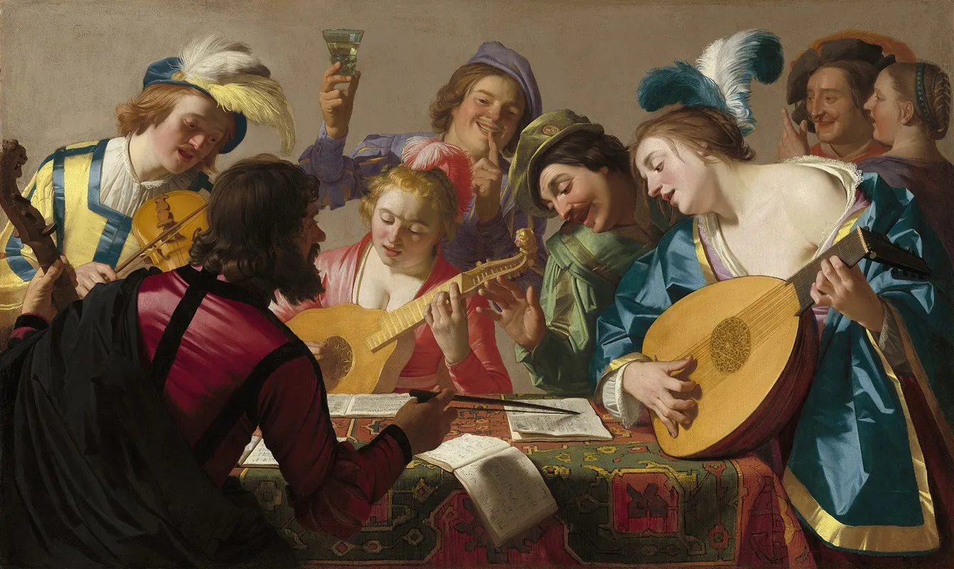 The Concert Wall Art by Gerard van Honthorst - High-Resolution Digital Print