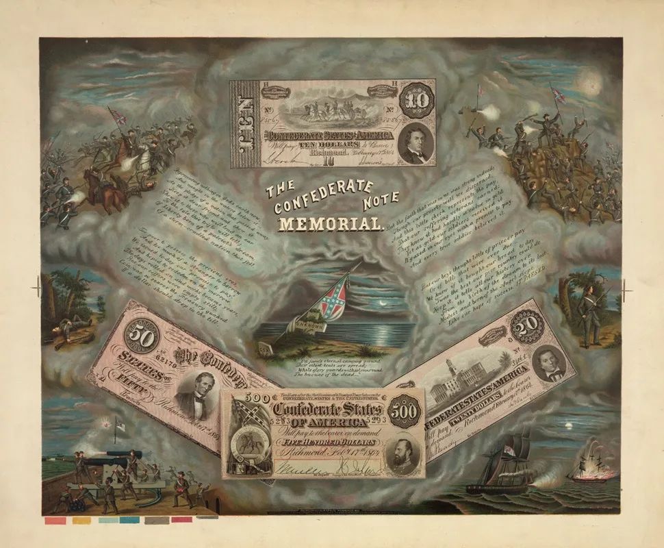 The Confederate Note Memorial Wall Art by American Oleograph Co. - High-Resolution Digital Print