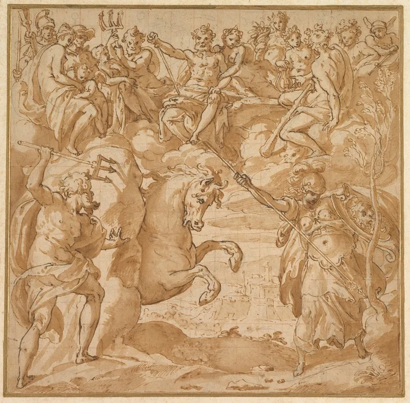 The Contest Between Athena And Poseidon For The Possession Of Athens
