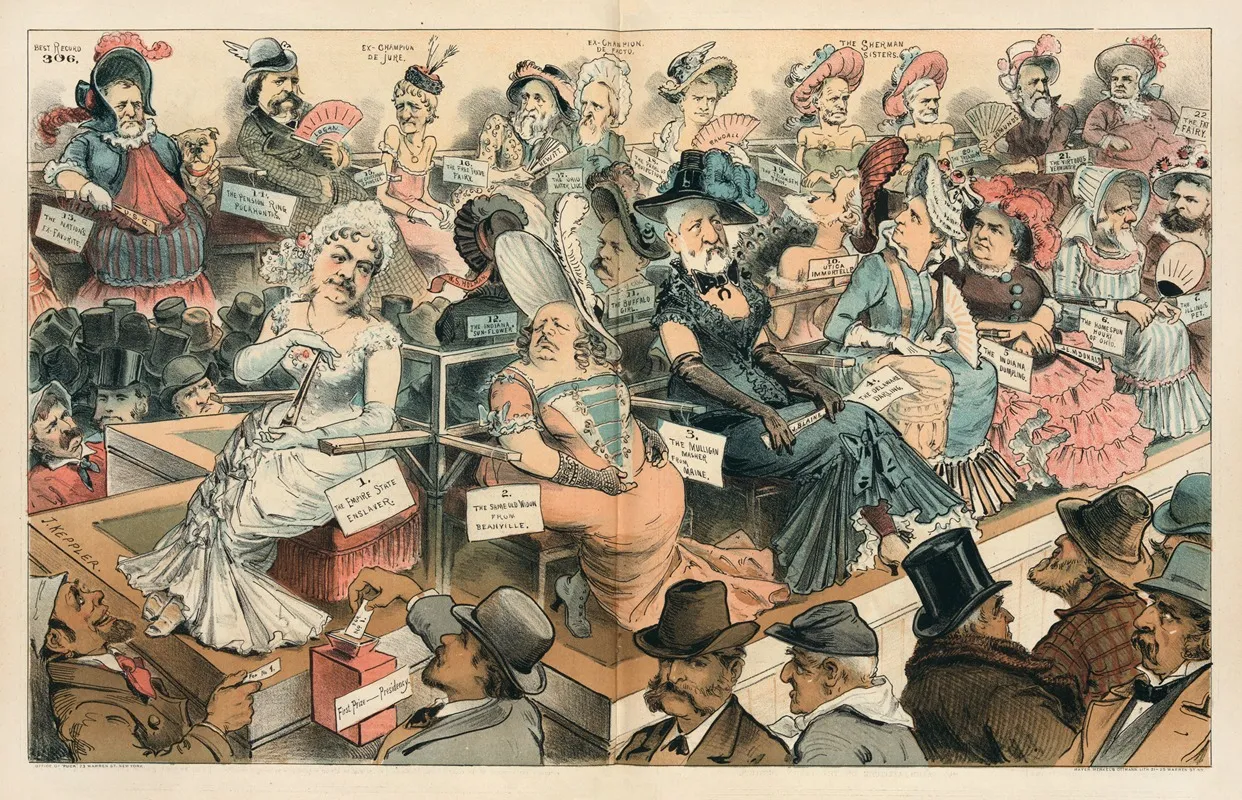 The Contest Of Beauty Wall Art by Joseph Ferdinand Keppler - High-Resolution Digital Print