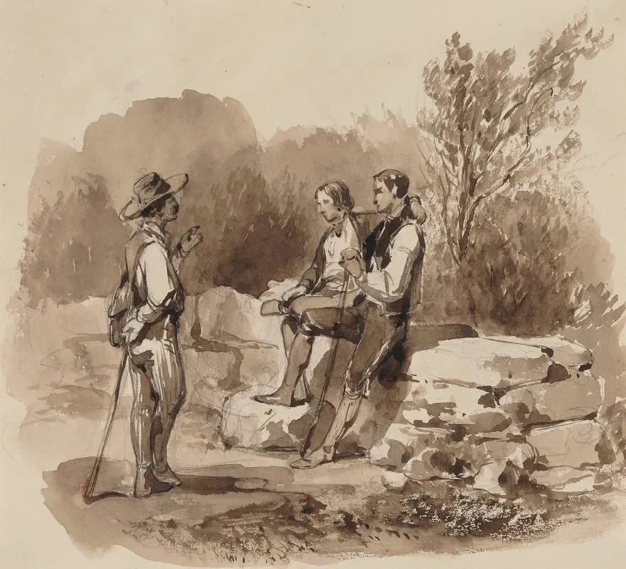 The Conversation 7 Wall Art by Gustave Adolphe Simonau - High-Resolution Digital Print