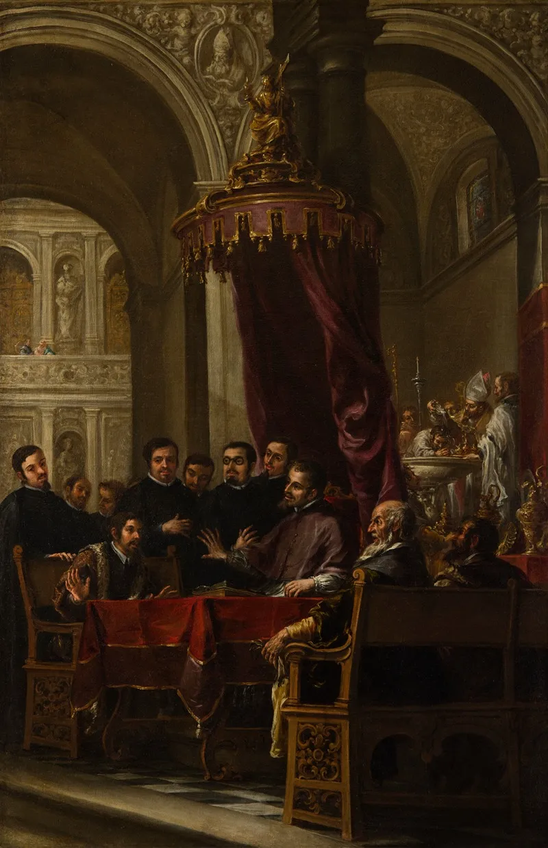 The Conversion And Baptism Of St Augustine By St Ambrose Wall Art by Juan de Valdés Leal - High-Resolution Digital Print