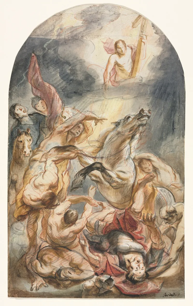 The Conversion Of Saul With Christ And The Cross