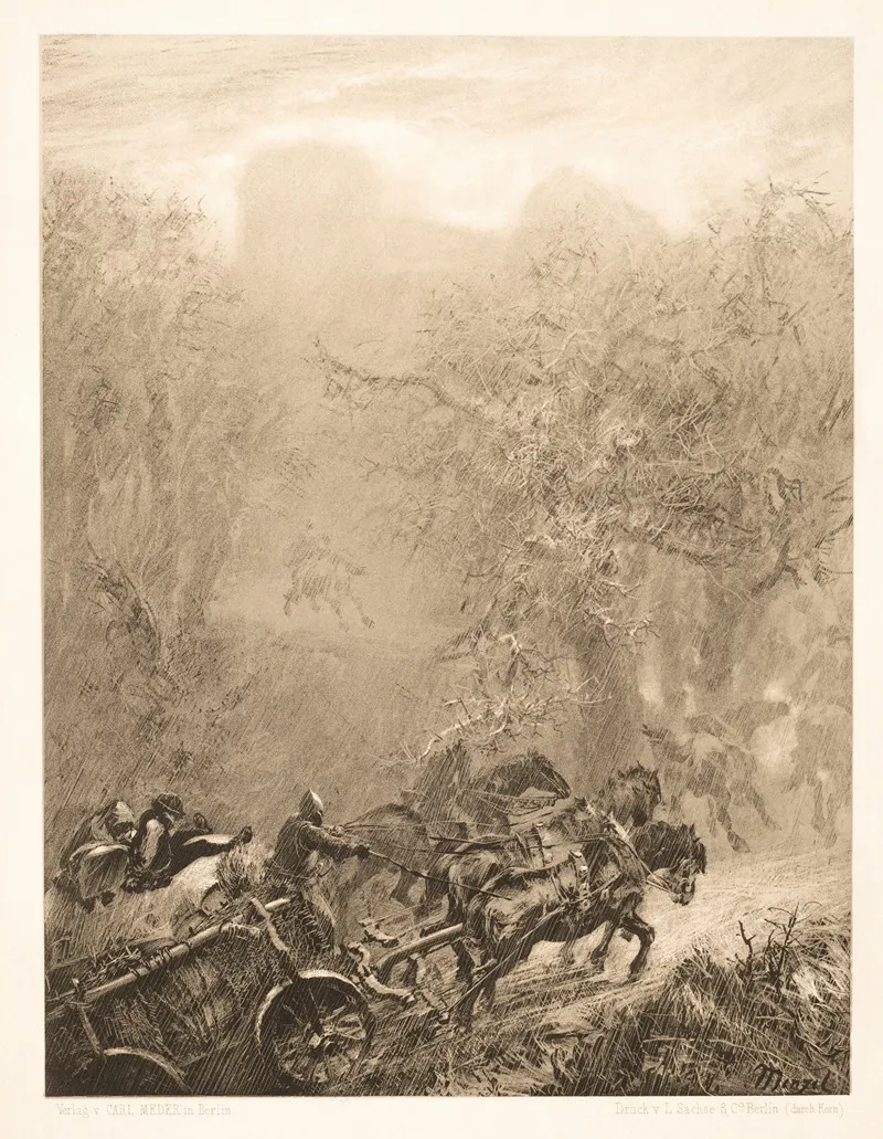 The Convoy Of Prisoners Through A Woods