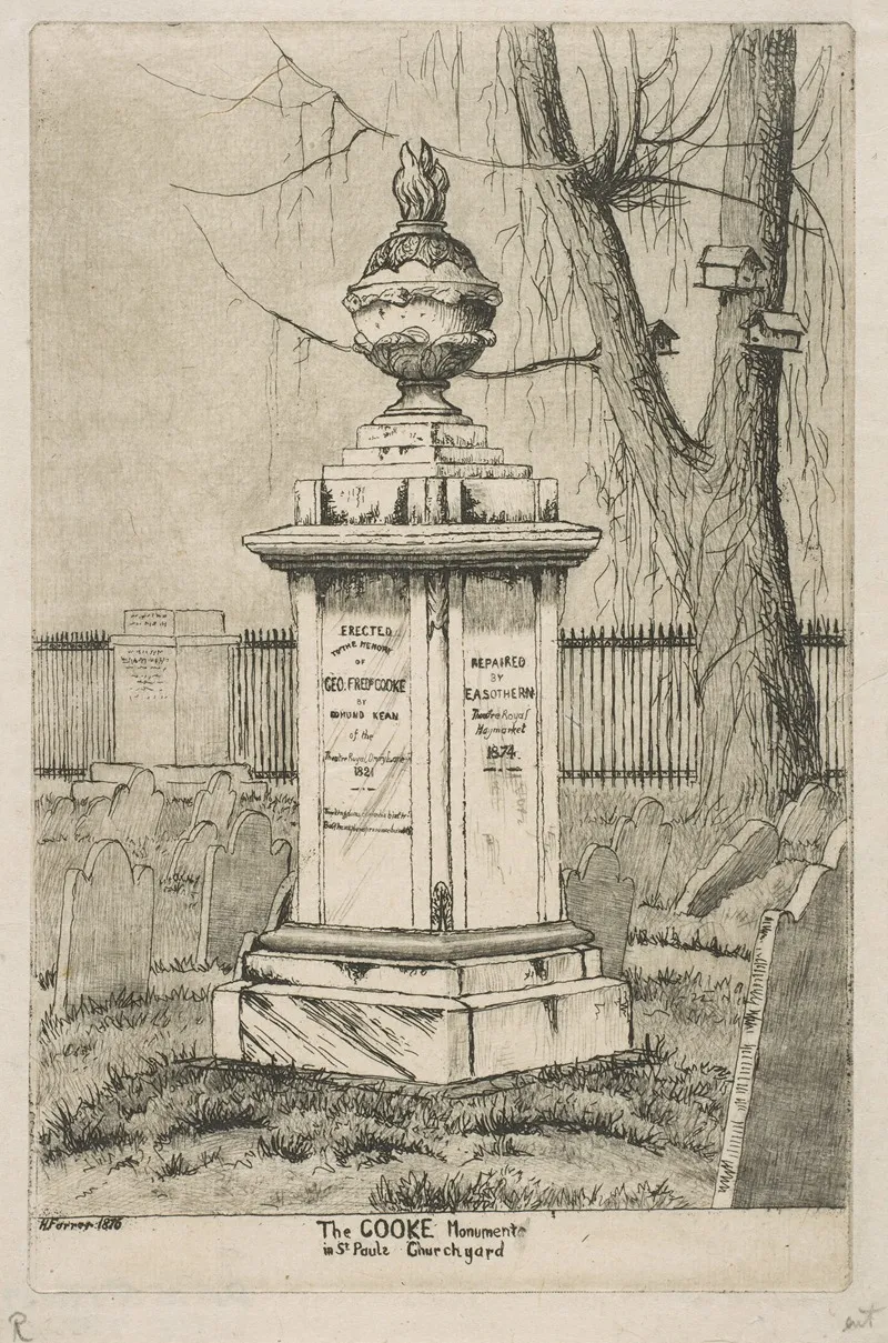 The Cooke Monument In St Pauls Churchyard From Scenes Of Old New York
