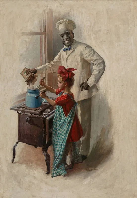 The Cooking Lesson Wall Art by William Vincent Cahill - High-Resolution Digital Print