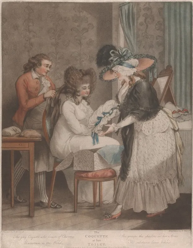 The Coquette At Her Toilet Wall Art by George Morland - High-Resolution Digital Print